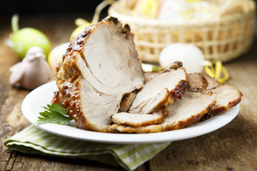 Homemade honey glazed ham