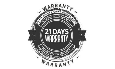 21 days warranty icon vintage rubber stamp guarantee