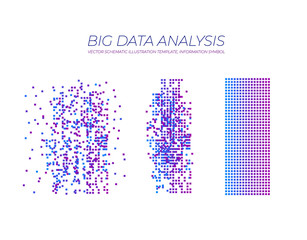 Vector Big data Analysis: Analytics for Smart Business Plan, Minimalistic Design Infographics.