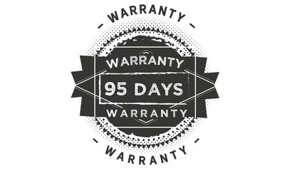 95 days warranty icon vintage rubber stamp guarantee