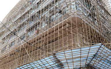 In Hong Kong and China and other parts of Asia, bamboo is often used for scaffolding for real estate construction in place of steel or iron scaffolds