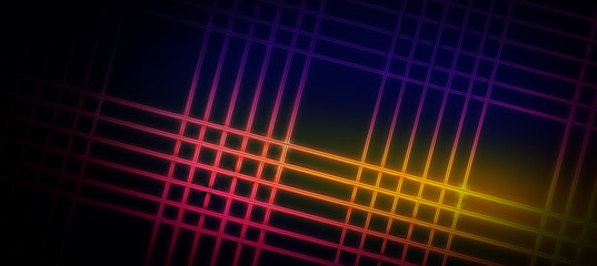 Neon background, cage of light rays