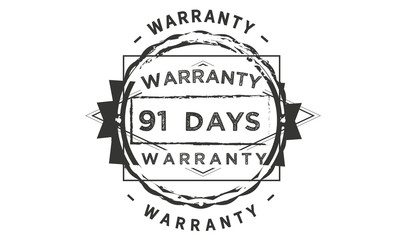 91 days warranty icon vintage rubber stamp guarantee