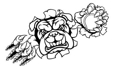 Bulldog Tennis Sports Mascot