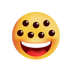 Cute Spider Emoticon on White Background. Isolated Vector Illustration 