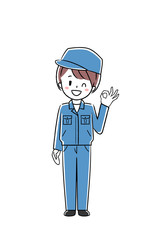 作業服の女性