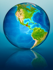 Guatemala on Earth on reflective surface