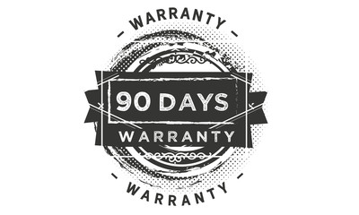 90 days warranty icon vintage rubber stamp guarantee