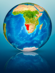 Namibia on Earth on reflective surface