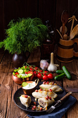 Rustic Cepelinai, a specialty Lithuanian and Polish cuisine. © Dar1930