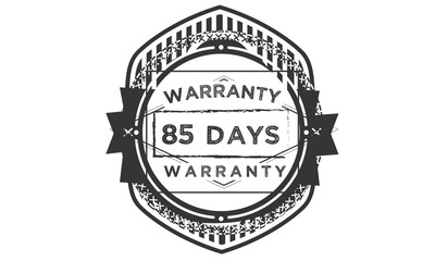 85 days warranty icon vintage rubber stamp guarantee