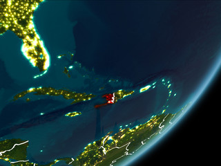Haiti on night Earth