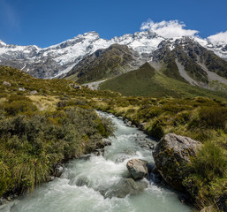 Panoramic view of Mount Cook, South Island, New Zealand