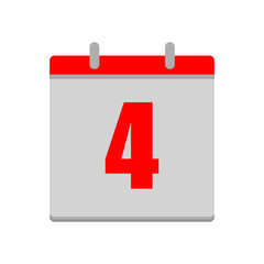 vector calendar date - day four - business office event sign, reminder icon