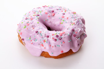 donut, isolated, white, background, donuts, colorful, doughnut, sprinkles, top, food, sweet, cake, dessert, delicious, breakfast, tasty, snack, sugar, bakery, iced, view, blue, closeup, fresh, icing