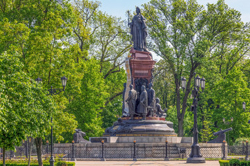 Obraz premium KRASNODAR, RUSSIA - MAY 3, 2017: Monument to Catherine II.