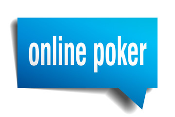 online poker blue 3d speech bubble