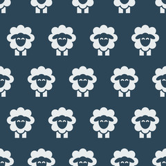 Pattern with white sheep