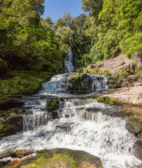 Fototapeta na wymiar McLean Fallsin the Caitlins forest park, South Island, New Zealand
