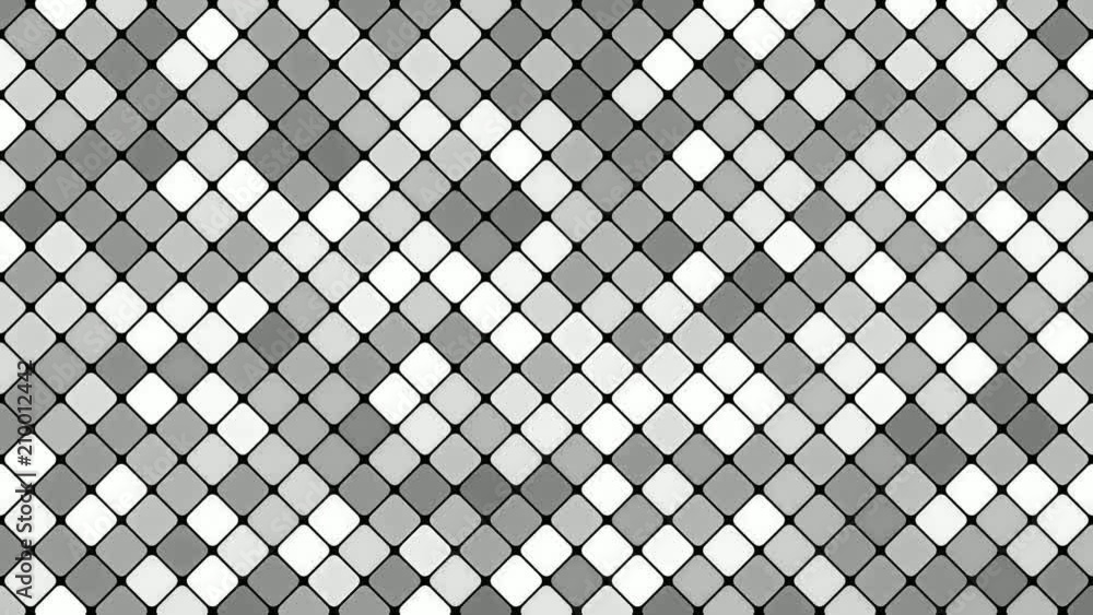 Poster abstract diagonal square mosaic pattern background - seamless loop motion graphic design in grey ton