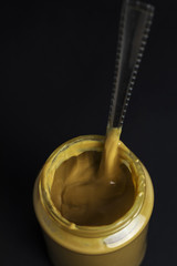 slice of fresh bread with peanut butter