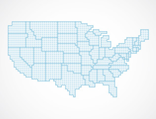 Fototapeta premium United states blank map with borders