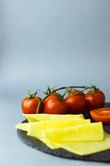 breakfast with cheese and tomatoes