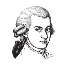 Deurstickers Wolfgang Amadeus Mozart. Vector portrait. © Olena