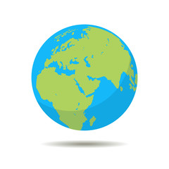Earth icon. Globe planet symbol in flat style. Vector.