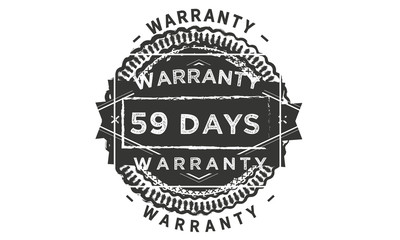 59 days warranty icon vintage rubber stamp guarantee