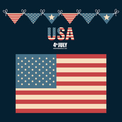 Obraz premium USA independence day with flag vector illustration design