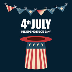 hat USA independence day celebration vector illustration design