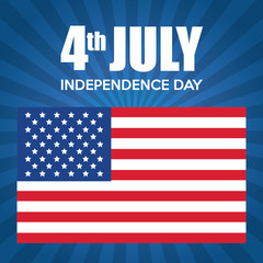 Fototapeta na wymiar USA independence day with flag vector illustration design