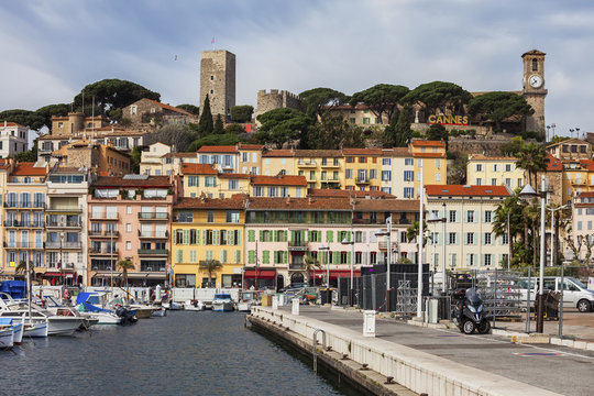 France, Cannes, Old Town, Le Suquet, harbor
