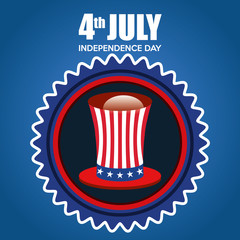 USA independence day with hat vector illustration design