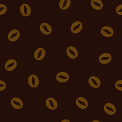 Coffee Seamless Background with Beans. Vector