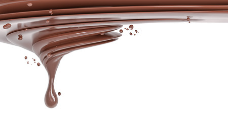  Splash chocolate isolated illustration 3d rendering