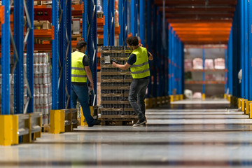 Workers working in warehouse