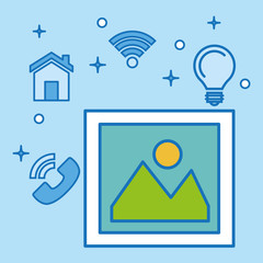 social media marketing set icons vector illustration design