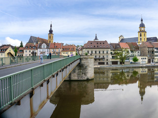 Kitzingen Stadtpanorama panorama alte Mainbrücke