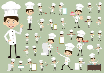Chef Vector Illustration Design -  Huge set ofvarious poses