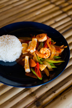 Thai red curry paste seafood