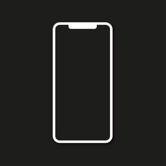 Black phone in a new modern design on a black background