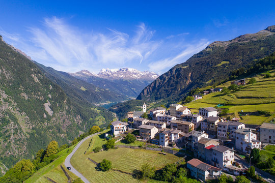 Alpine village in Switzerland, Viano near Poschiavo