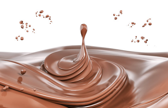  Splash chocolate isolated illustration 3d rendering