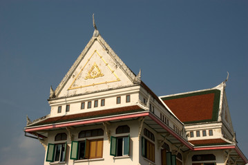 Haus in einem buddhistischen Tempel in Bangkok, Thailand 