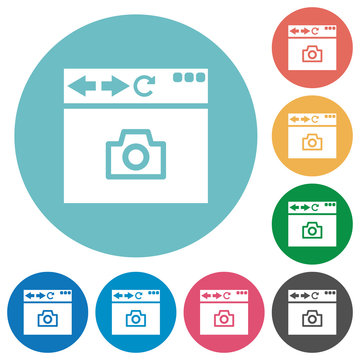 Capture Browser Screen Flat Round Icons