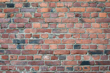 Obraz premium Old messy brick wall texture background exterior