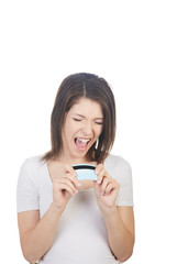 Fototapeta premium woman shopping online with credit card