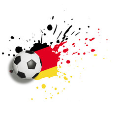 Fußball Hintergrund mit Ball und Deutschland Fahne